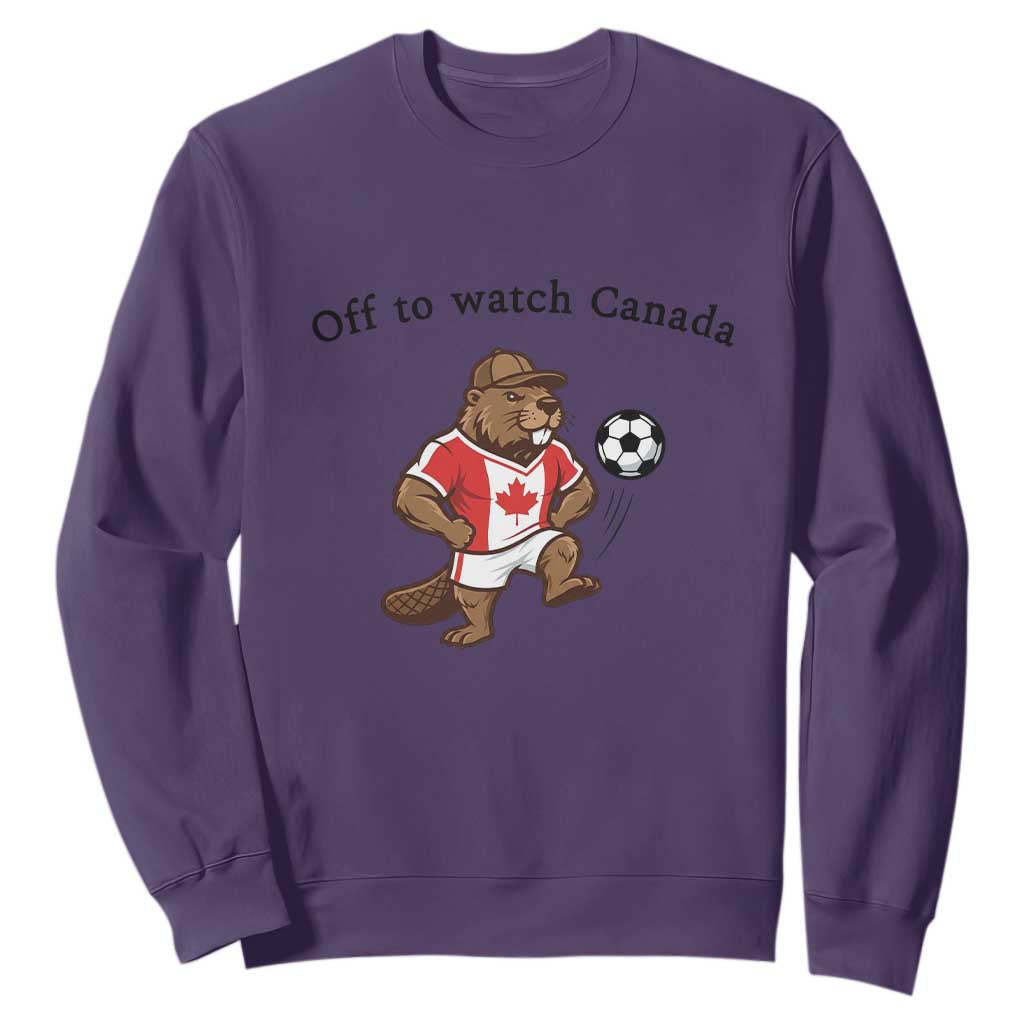 Off to Watch Canada Sweatshirt Patriotic Canadian Beaver Football Fan Gift