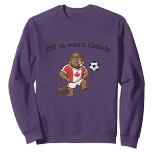 Off to Watch Canada Sweatshirt Patriotic Canadian Beaver Football Fan Gift