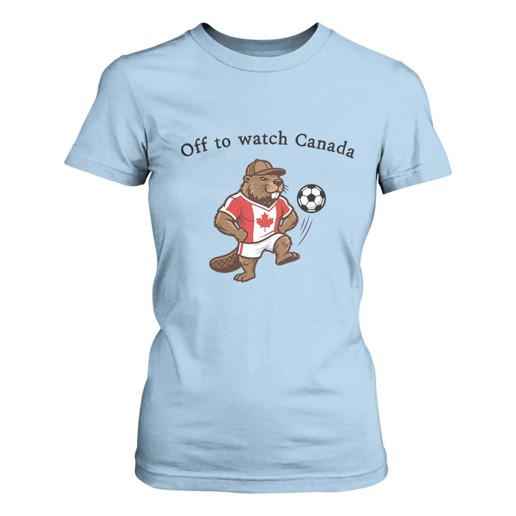 Off to Watch Canada T Shirt For Women Patriotic Canadian Beaver Football Fan Gift