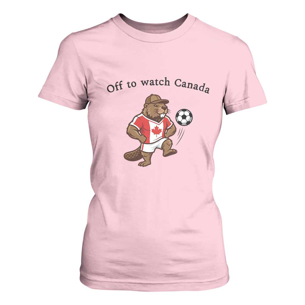 Off to Watch Canada T Shirt For Women Patriotic Canadian Beaver Football Fan Gift
