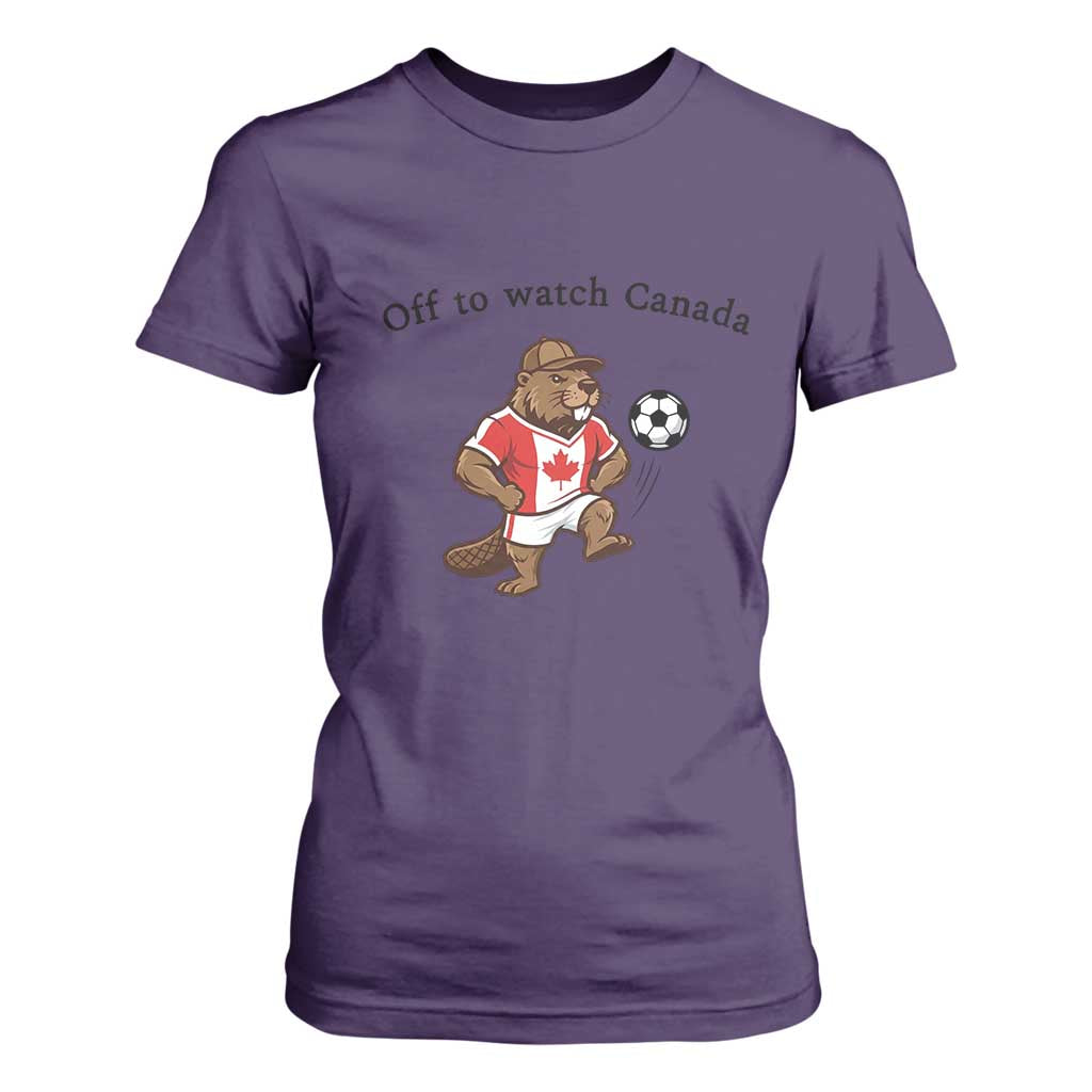 Off to Watch Canada T Shirt For Women Patriotic Canadian Beaver Football Fan Gift