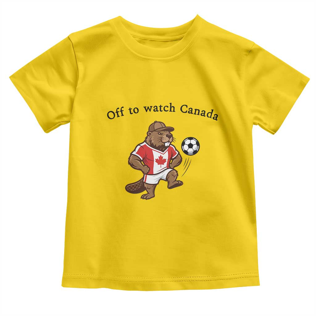 Off to Watch Canada Toddler T Shirt Patriotic Canadian Beaver Football Fan Gift