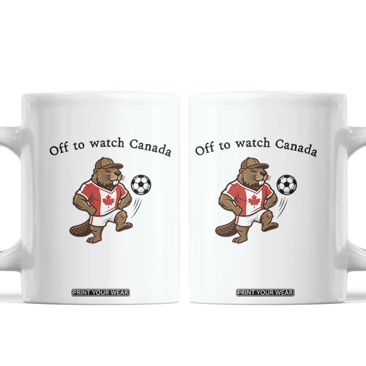 Off to Watch Canada Coffee Mug Patriotic Canadian Beaver Football Fan Gift TS14 White Print Your Wear
