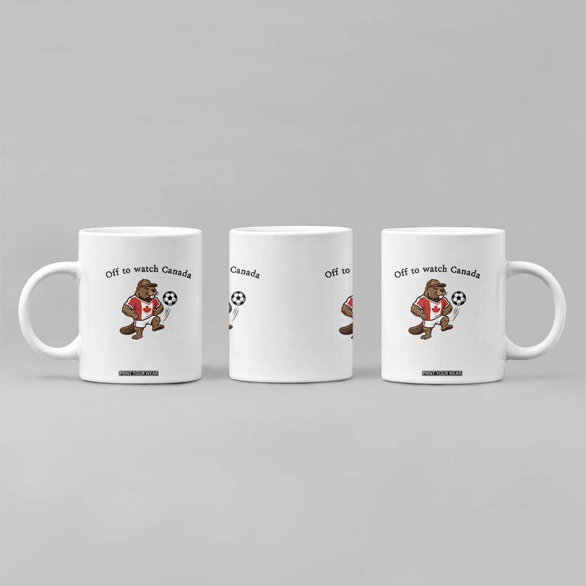 Off to Watch Canada Coffee Mug Patriotic Canadian Beaver Football Fan Gift
