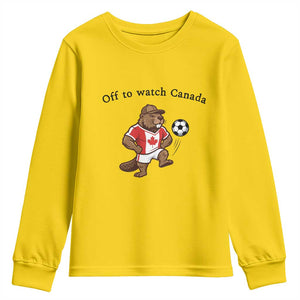Off to Watch Canada Youth Sweatshirt Patriotic Canadian Beaver Football Fan Gift