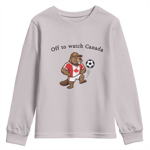 Off to Watch Canada Youth Sweatshirt Patriotic Canadian Beaver Football Fan Gift