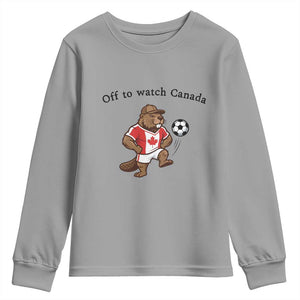 Off to Watch Canada Youth Sweatshirt Patriotic Canadian Beaver Football Fan Gift