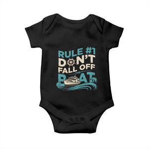 Funny Cruise Ship Baby Onesie Rule Number One Do Not Fall Off The Boat TS14 Black Print Your Wear