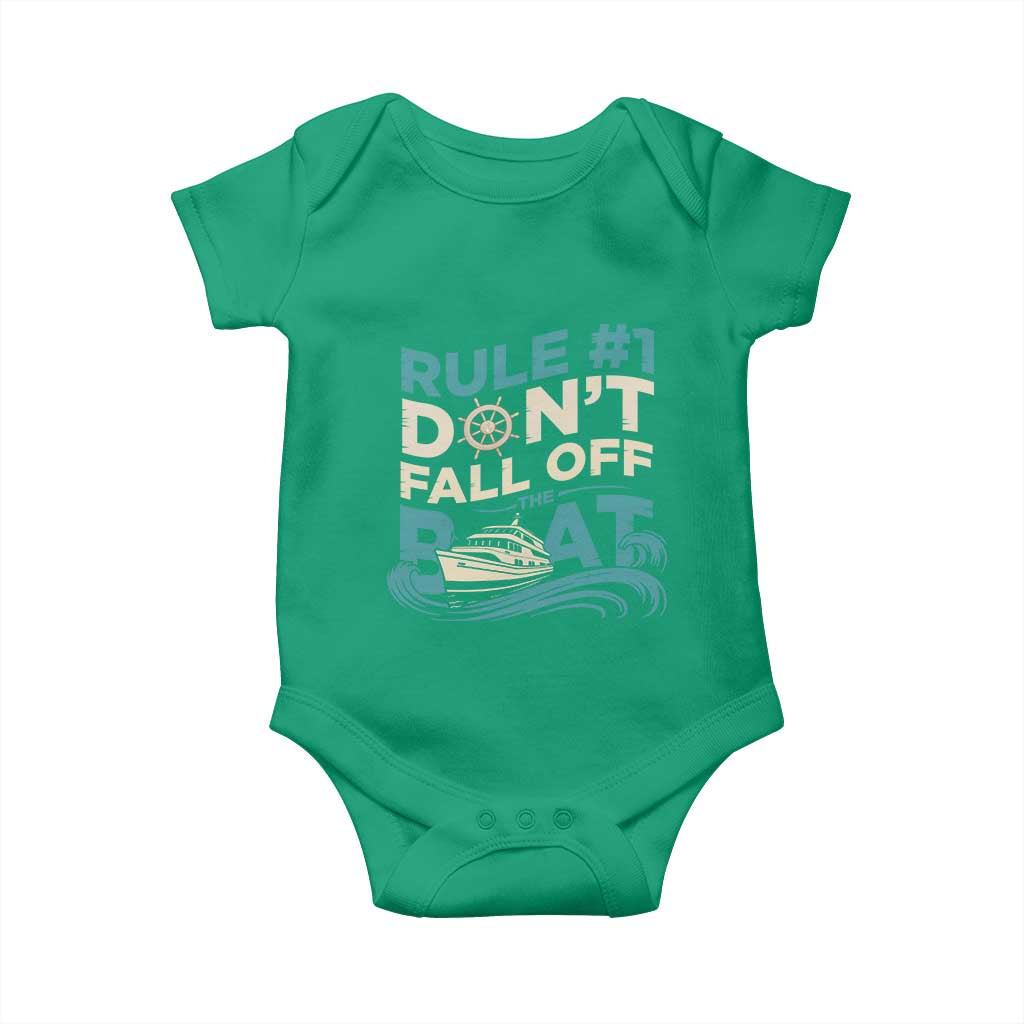 Funny Cruise Ship Baby Onesie Rule Number One Do Not Fall Off The Boat TS14 Irish Green Print Your Wear
