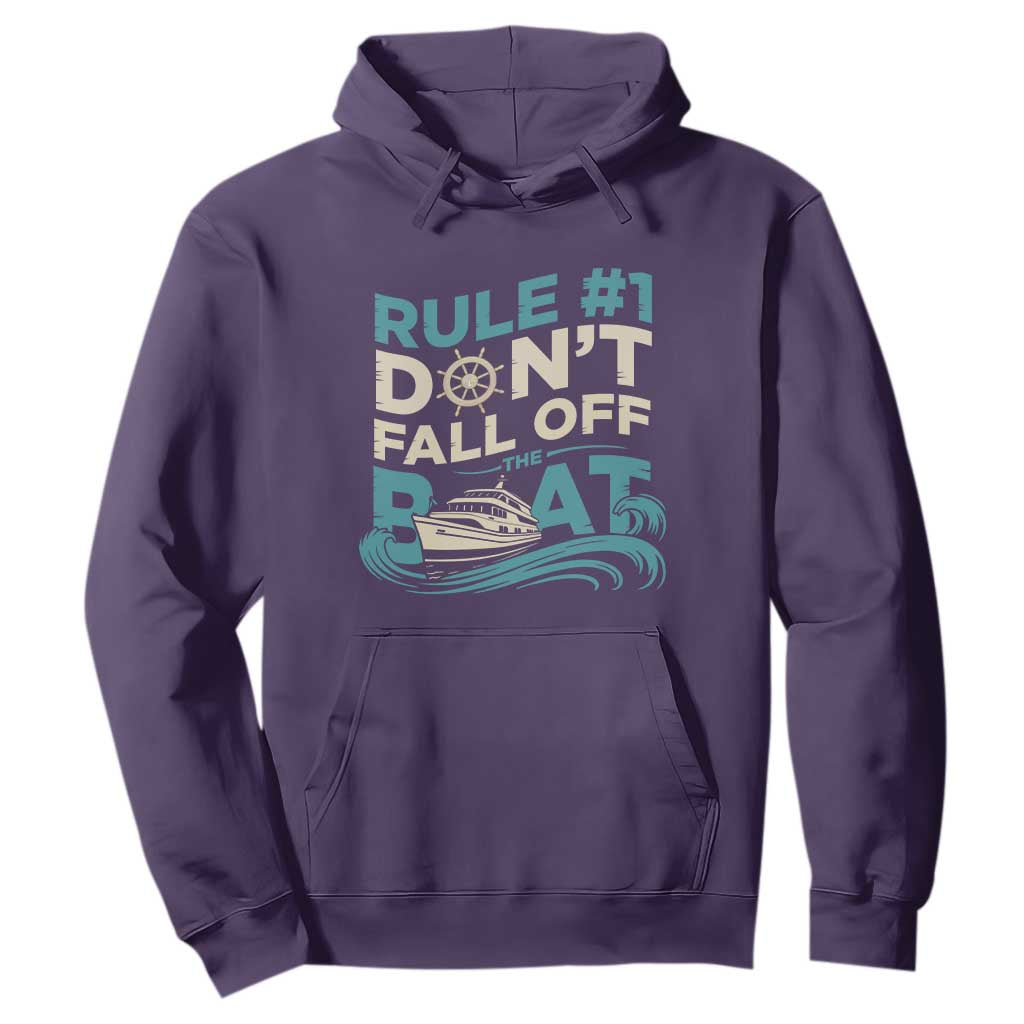Funny Cruise Ship Hoodie Rule Number One Do Not Fall Off The Boat TS14 Purple Print Your Wear
