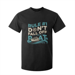 Funny Cruise Ship T Shirt For Kid Rule Number One Do Not Fall Off The Boat TS14 Black Print Your Wear