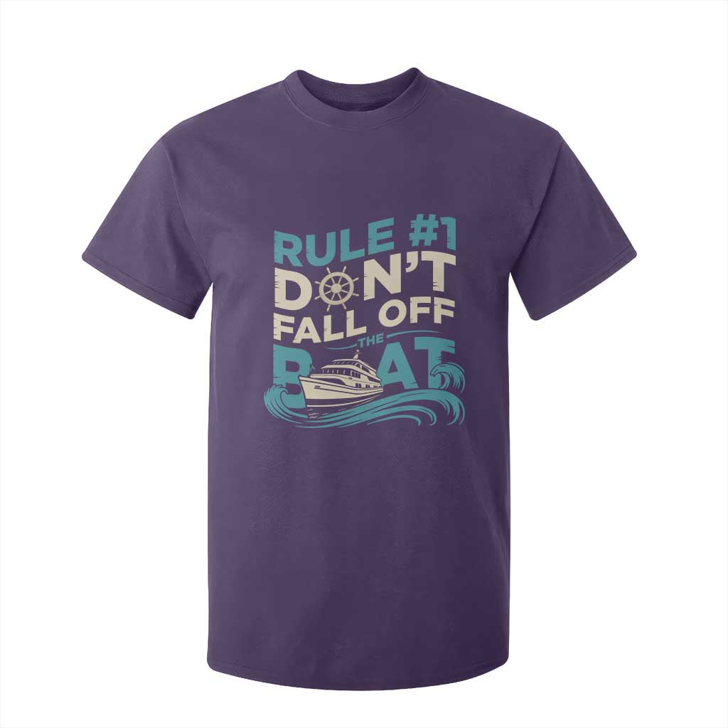 Funny Cruise Ship T Shirt For Kid Rule Number One Do Not Fall Off The Boat TS14 Purple Print Your Wear