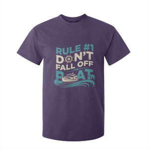 Funny Cruise Ship T Shirt For Kid Rule Number One Do Not Fall Off The Boat TS14 Purple Print Your Wear