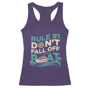 Funny Cruise Ship Racerback Tank Top Rule Number One Do Not Fall Off The Boat TS14 Purple Print Your Wear