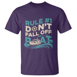 Funny Cruise Ship T Shirt Rule Number One Do Not Fall Off The Boat TS14 Purple Print Your Wear
