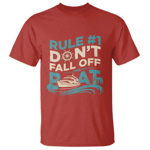 Funny Cruise Ship T Shirt Rule Number One Do Not Fall Off The Boat TS14 Red Print Your Wear