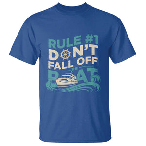 Funny Cruise Ship T Shirt Rule Number One Do Not Fall Off The Boat TS14 Royal Blue Print Your Wear