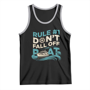 Funny Cruise Ship Tank Top Rule Number One Do Not Fall Off The Boat TS14 Black Athletic Heather Print Your Wear