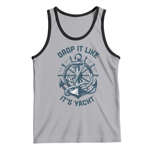 Funny Sailing Cruising Tank Top Drop It Like Its Yacht TS14 Athletic Heather Black Print Your Wear