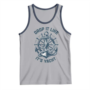 Funny Sailing Cruising Tank Top Drop It Like Its Yacht TS14 Athletic Heather Navy Print Your Wear