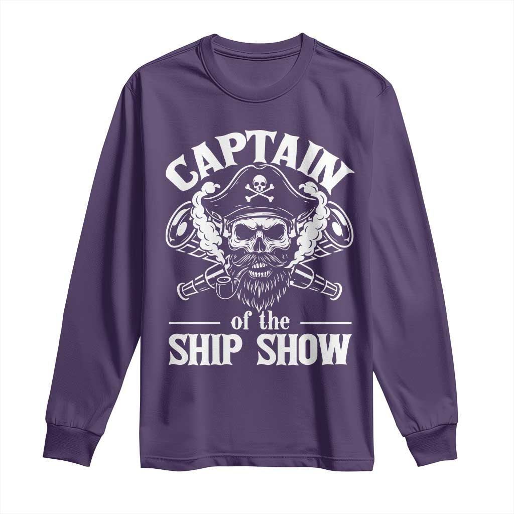 Funny Boat Captain Pun Long Sleeve Shirt Captain Of The Ship Show TS14 Purple Print Your Wear
