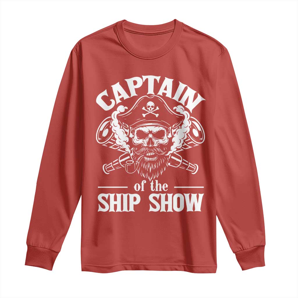 Funny Boat Captain Pun Long Sleeve Shirt Captain Of The Ship Show TS14 Red Print Your Wear