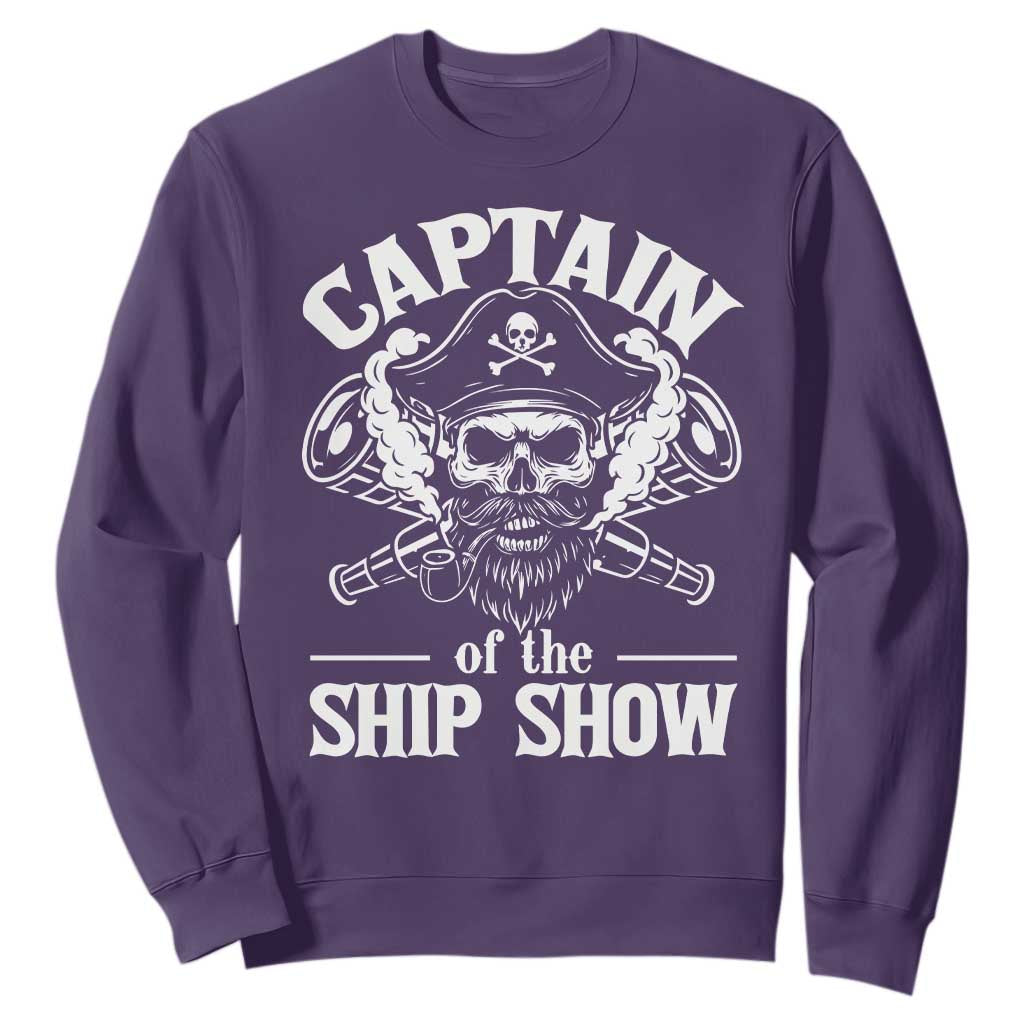 Funny Boat Captain Pun Sweatshirt Captain Of The Ship Show TS14 Purple Print Your Wear