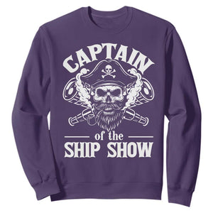 Funny Boat Captain Pun Sweatshirt Captain Of The Ship Show TS14 Purple Print Your Wear