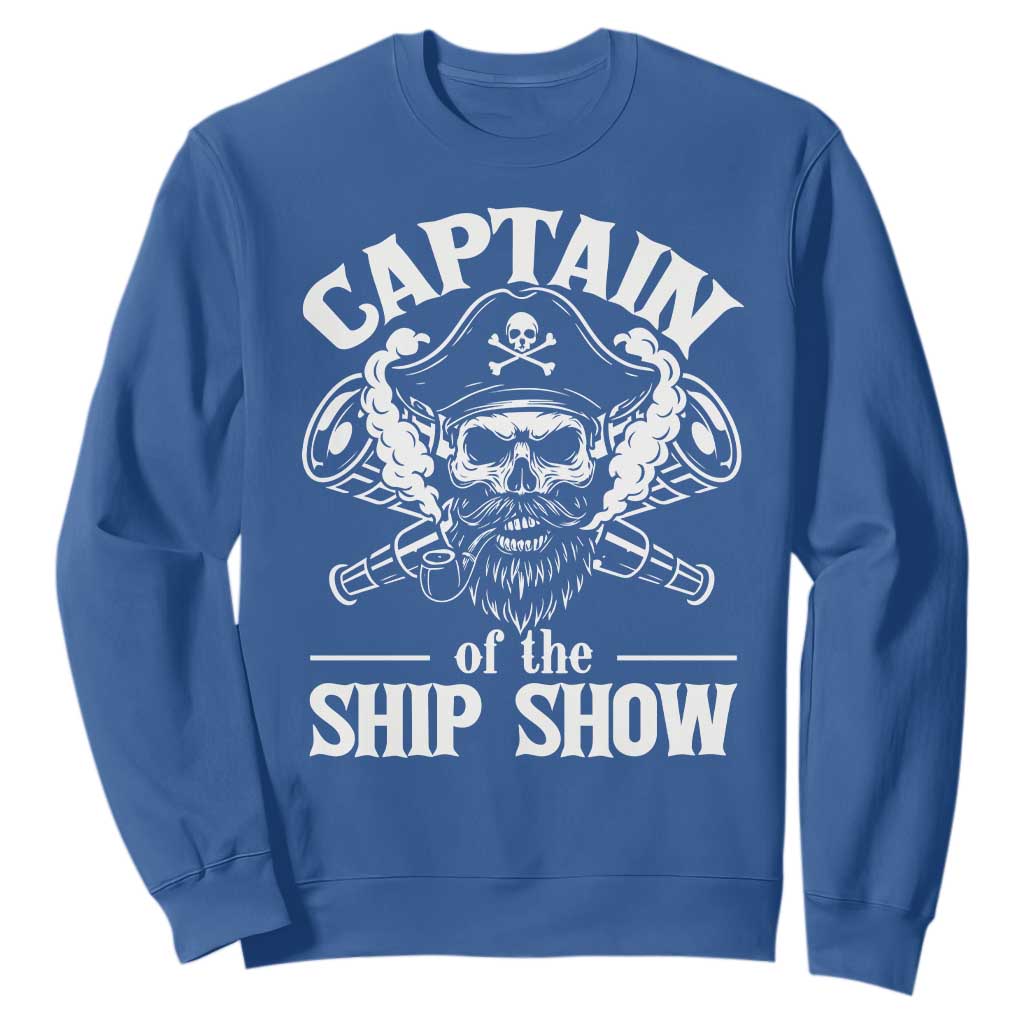 Funny Boat Captain Pun Sweatshirt Captain Of The Ship Show TS14 Royal Blue Print Your Wear