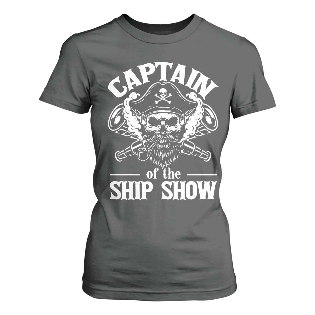 Funny Boat Captain Pun T Shirt For Women Captain Of The Ship Show TS14 Dark Heather Print Your Wear