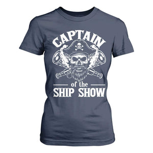 Funny Boat Captain Pun T Shirt For Women Captain Of The Ship Show TS14 Navy Print Your Wear
