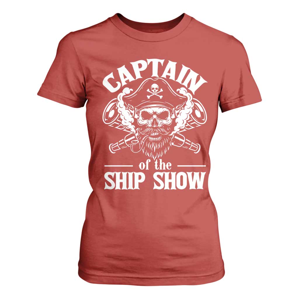 Funny Boat Captain Pun T Shirt For Women Captain Of The Ship Show TS14 Red Print Your Wear