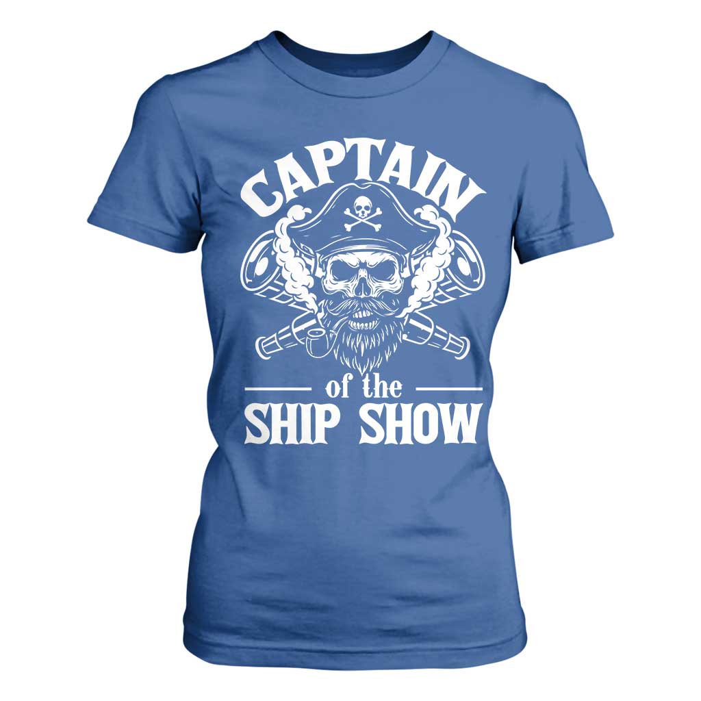 Funny Boat Captain Pun T Shirt For Women Captain Of The Ship Show TS14 Royal Blue Print Your Wear
