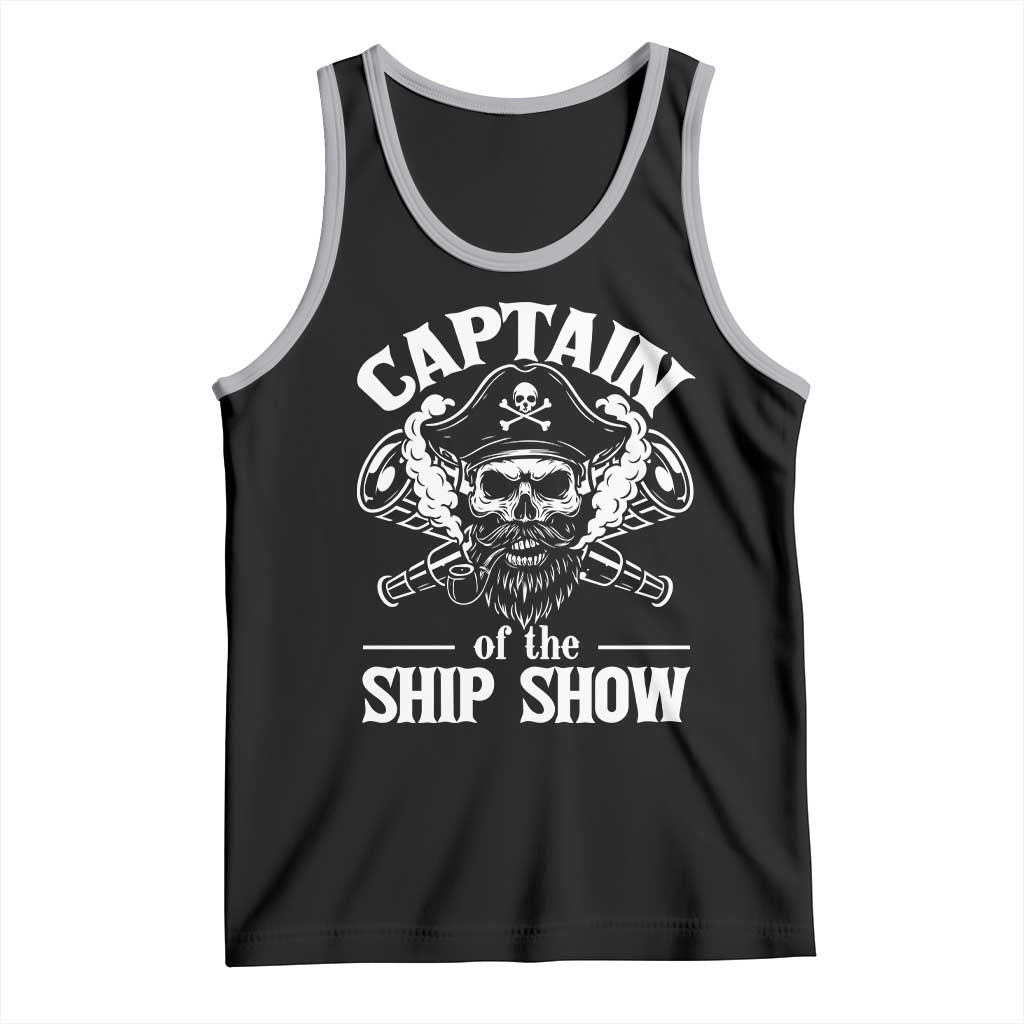 Funny Boat Captain Pun Tank Top Captain Of The Ship Show TS14 Black Athletic Heather Print Your Wear