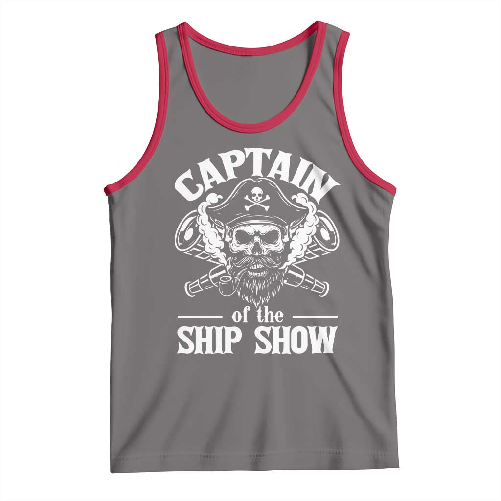 Funny Boat Captain Pun Tank Top Captain Of The Ship Show TS14 Deep Heather Red Print Your Wear