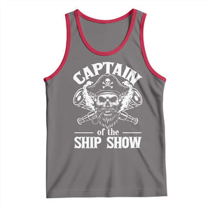 Funny Boat Captain Pun Tank Top Captain Of The Ship Show TS14 Deep Heather Red Print Your Wear