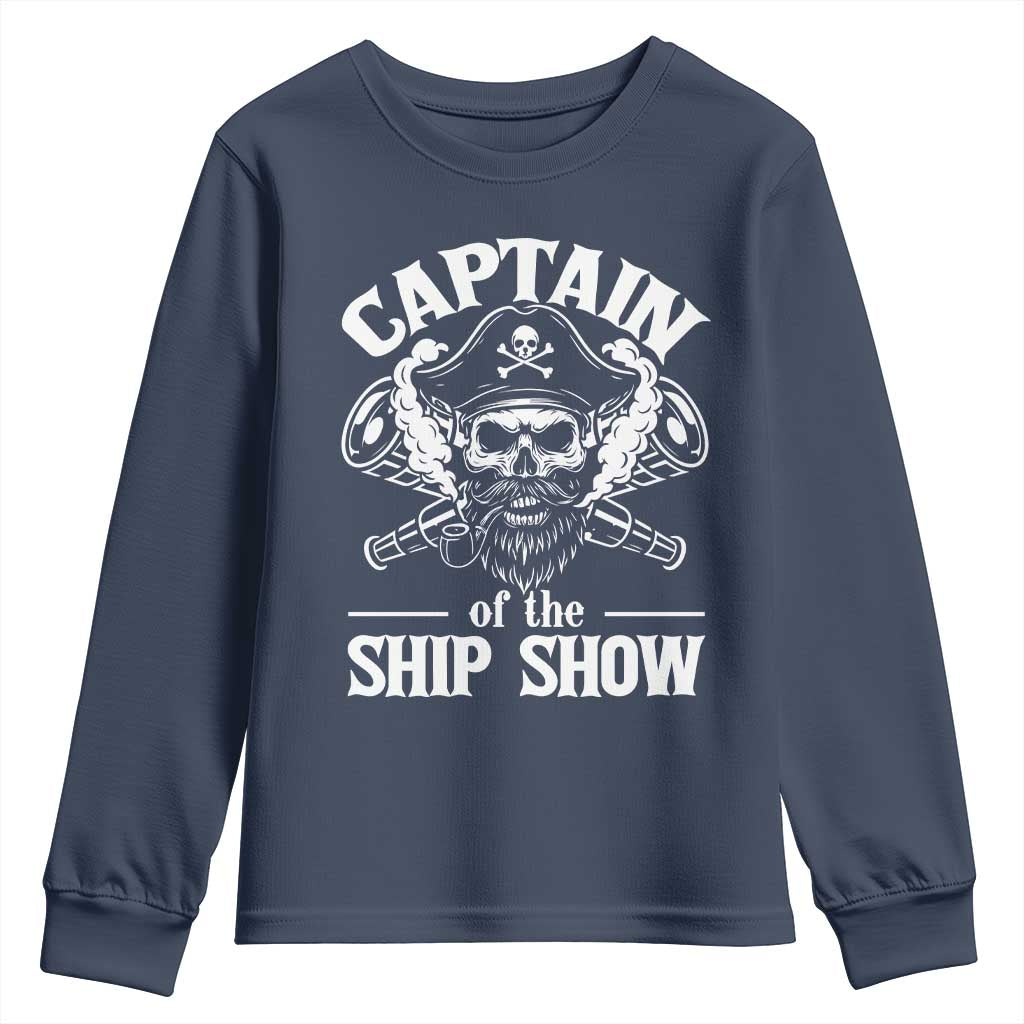 Funny Boat Captain Pun Youth Sweatshirt Captain Of The Ship Show TS14 Navy Print Your Wear
