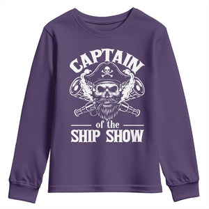 Funny Boat Captain Pun Youth Sweatshirt Captain Of The Ship Show TS14 Purple Print Your Wear