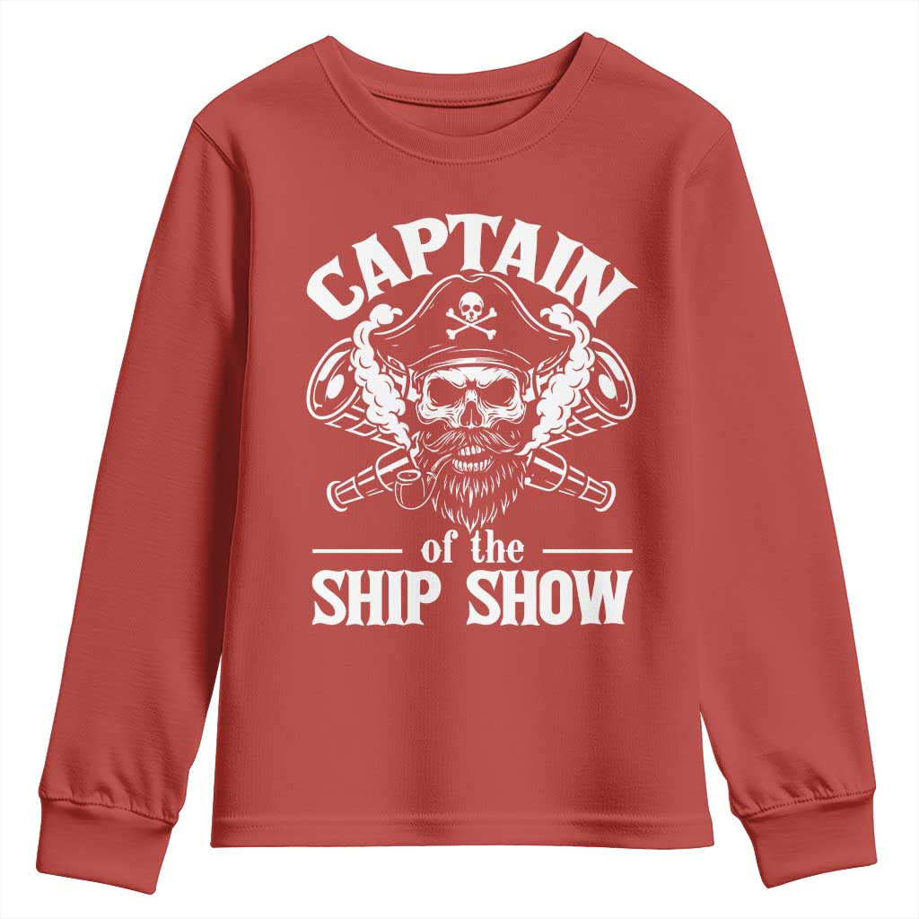 Funny Boat Captain Pun Youth Sweatshirt Captain Of The Ship Show TS14 Red Print Your Wear