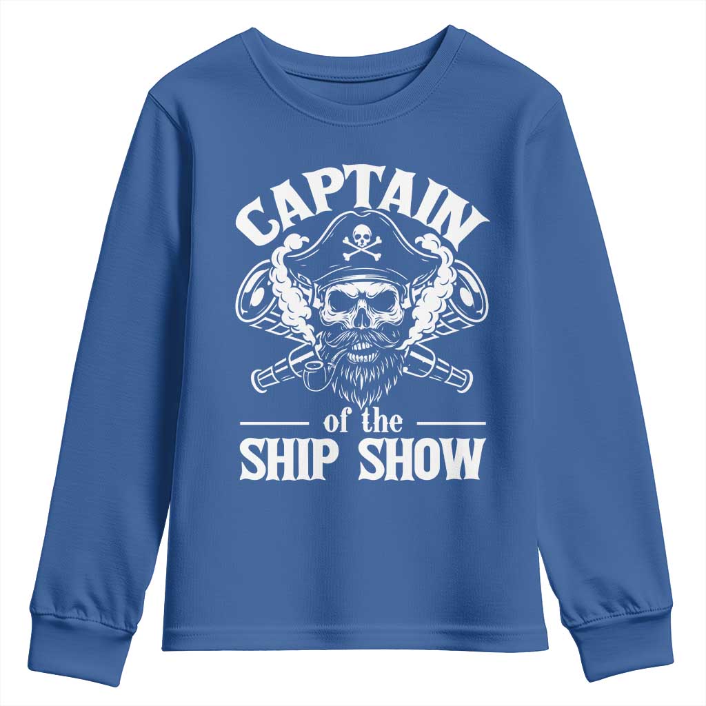 Funny Boat Captain Pun Youth Sweatshirt Captain Of The Ship Show TS14 Royal Blue Print Your Wear