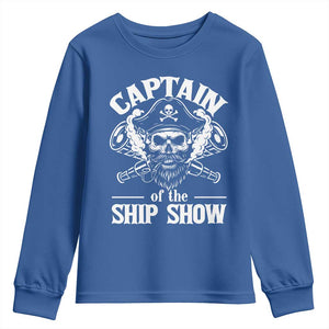 Funny Boat Captain Pun Youth Sweatshirt Captain Of The Ship Show TS14 Royal Blue Print Your Wear