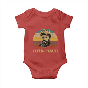Funny Sailing Boating Baby Onesie Feelin Nauti TS14 Red Print Your Wear