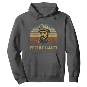 Funny Sailing Boating Hoodie Feelin Nauti TS14 Dark Heather Print Your Wear