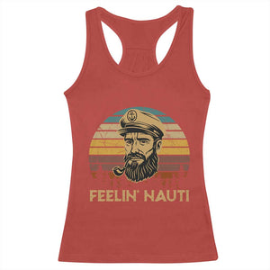 Funny Sailing Boating Racerback Tank Top Feelin Nauti TS14 Red Print Your Wear
