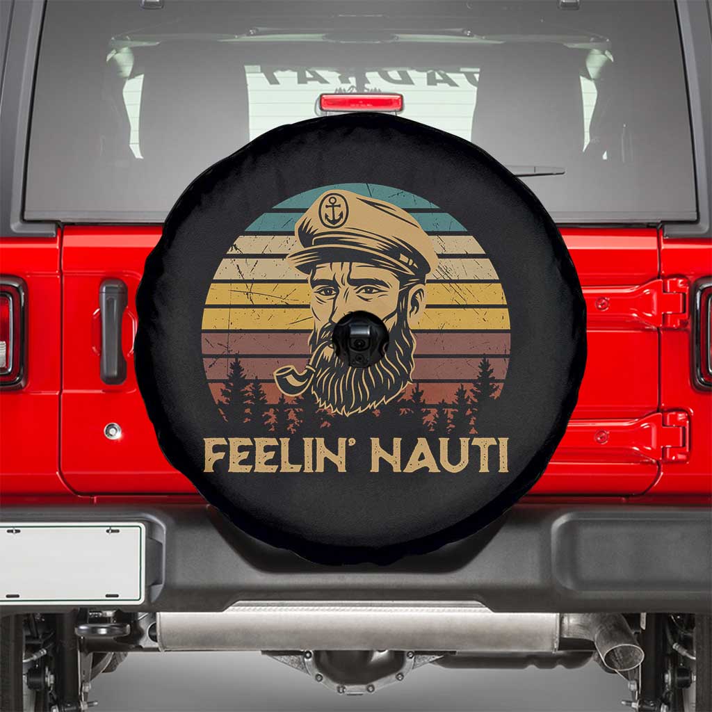 Funny Sailing Boating Spare Tire Cover Feelin Nauti TS14 Black Print Your Wear