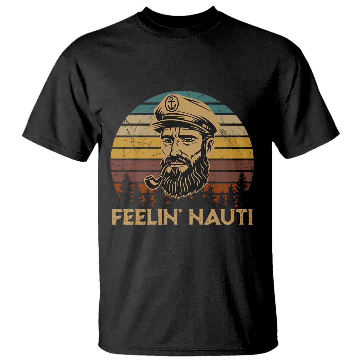 Funny Sailing Boating T Shirt Feelin Nauti TS14 Black Print Your Wear