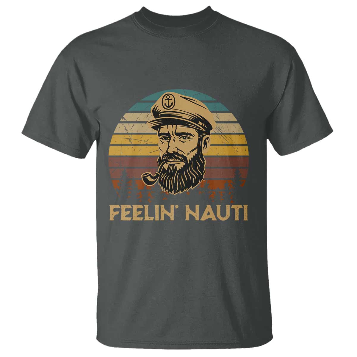 Funny Sailing Boating T Shirt Feelin Nauti TS14 Dark Heather Print Your Wear