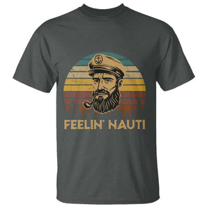 Funny Sailing Boating T Shirt Feelin Nauti TS14 Dark Heather Print Your Wear