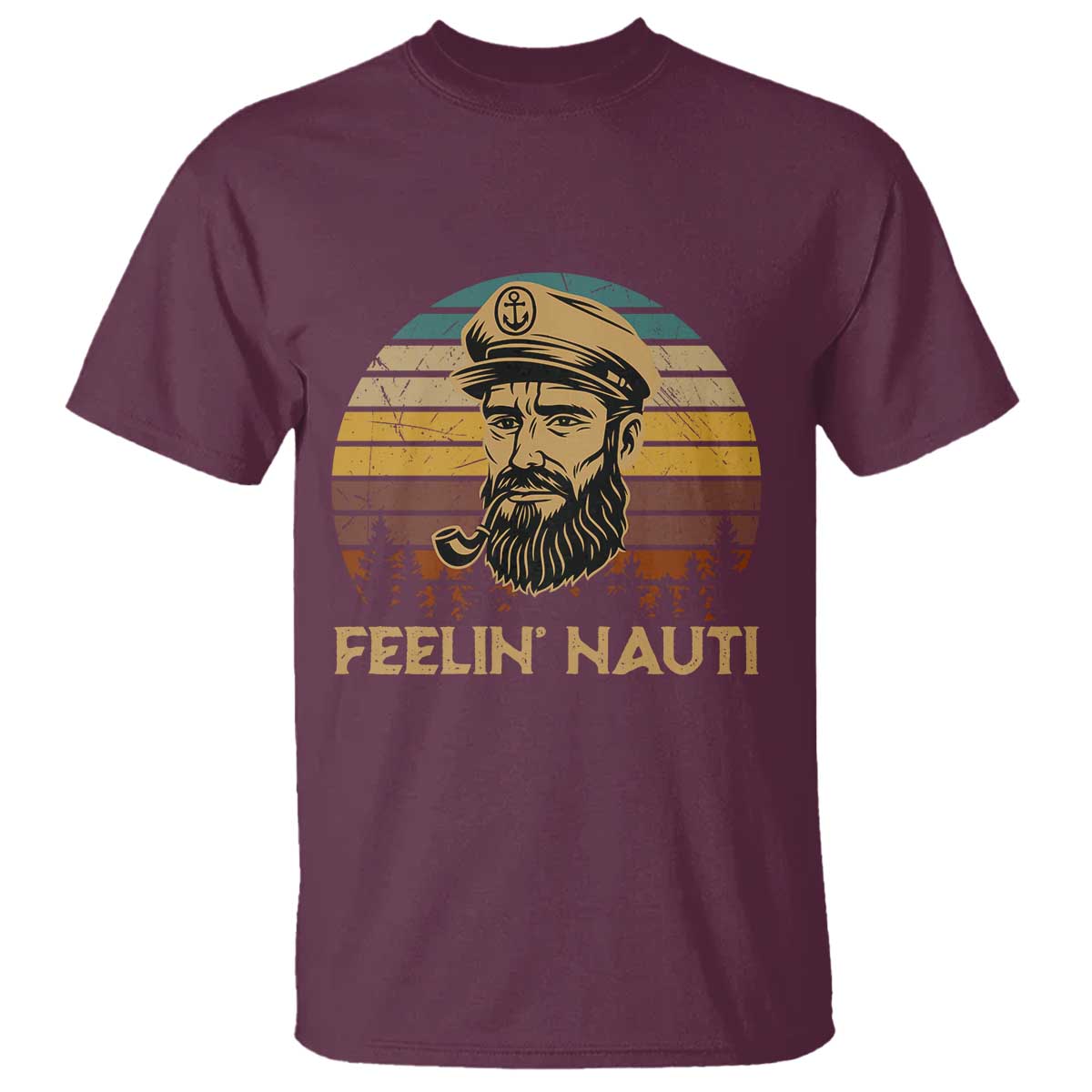 Funny Sailing Boating T Shirt Feelin Nauti TS14 Maroon Print Your Wear