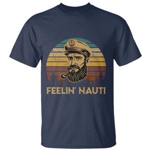 Funny Sailing Boating T Shirt Feelin Nauti TS14 Navy Print Your Wear